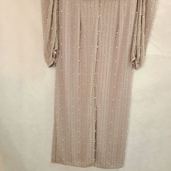 New MAC DUGGAL (93622) Vintage Lilac Beaded Long Sleeve Embellished Dress (18) - Picture 7 of 14